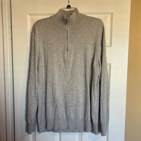 Brooks Brothers men’s gray Supima cotton quarter zip sweater size XL - Picture 1 of 9